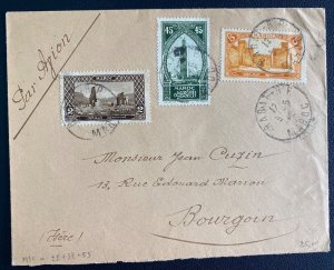 1942 Rabat French Morocco  Airmail Cover to Bourgoin France