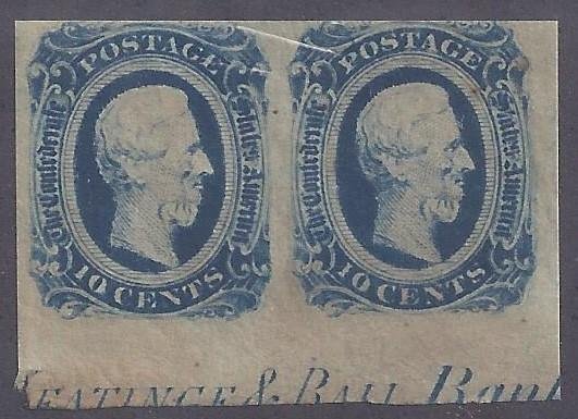 CSA Scott #12D Imprint Pair Mint NH OG F-VF