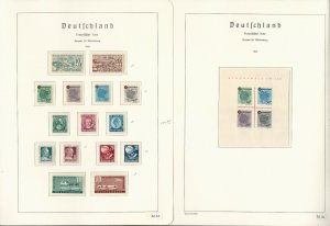 Germany Stamp Collection on 5 Hingless Lighthouse Pages, French Zone C, JFZ