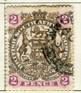 RHODESIA; 1897 early classic Springbok issue fine used 2d. value