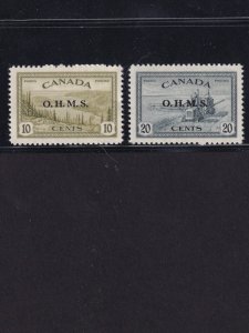 Canada, Scott O6 andO8, Mint NH, VF, Overprint Official Stamps, Peace Issue