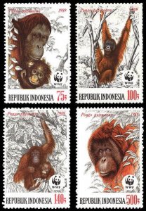 Indonesia WWF Orangutan 4v 1989 MNH SC#1380-1383 SG#1920-1923 MI#1291-1294