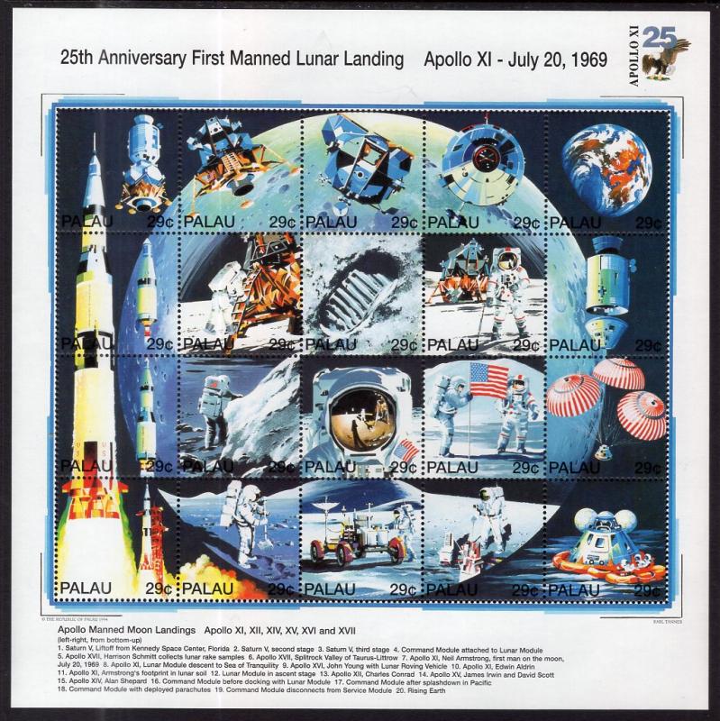 Palau 337 Anniversary Moon Landing MNH VF