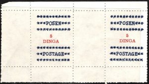 Vintage Posen Illinois Charity Poster Stamp Posen 5 Dinga Postage Gutter Pair
