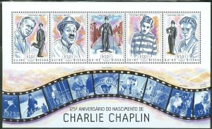 GUINEA BISSAU  2014 125th BIRTH ANNIVERSARY OF CHARLIE CHAPLIN  SHEET  MINT NH