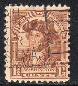 United States 706 - Used - 1 1/2c George Washington (1932) (4) +