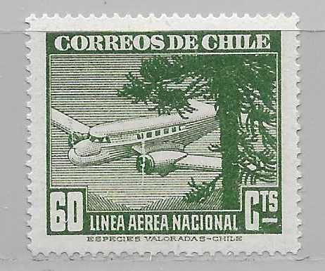 Chile C79B 60c Plane single MNH