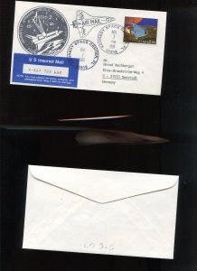 SHUTTLE STS-67 MISSION INSURED COVER MAILED TO WEST GERMANY MAR 2 1995 HR1880