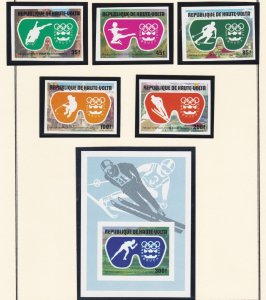 Burkina Faso # 384-386, C225-226, C227, Innsbruck Olympics, IMPERF, Mint NH,