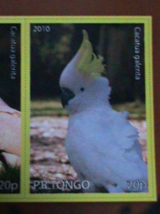 ​TONGA STAMP-SULPHUR CRESTED COCKATOO  PARROT-MNH STAMP SHEET