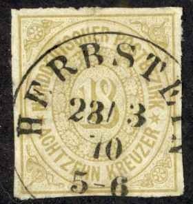 Germany North German Confederation Sc# 11 Used 1868 18kr Numeral