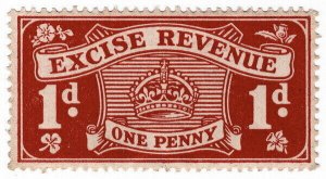 (I.B) Excise Revenue : 1d Lake (1916)