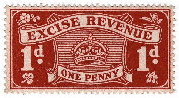 (I.B) Excise Revenue : 1d Lake (1916)