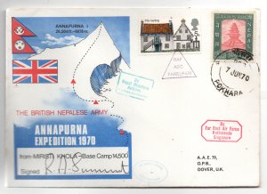 GB 1970 Anna Purna Expedition to Everest signed flown cover WS36968