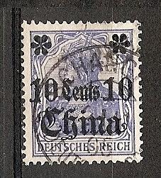 Germany-Offices-China 40 Used 1905 10c on 20pf  Surcharge