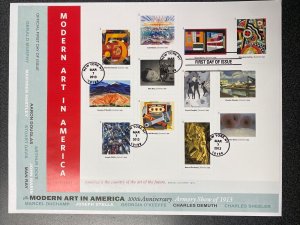 FDC 4748 Modern Art in America Sheet of 20 Forever Stamps On ArtCraft Cover