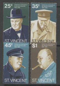 ST.VINCENT SG403/6 1974 BIRTH CENTENARY OF SIR WINSTON CHRCHILL MNH