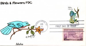 #1964 Idaho Birds - Flowers Combo Slyter FDC