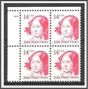 US Plate Block #2176 Julia Ward Howe MNH