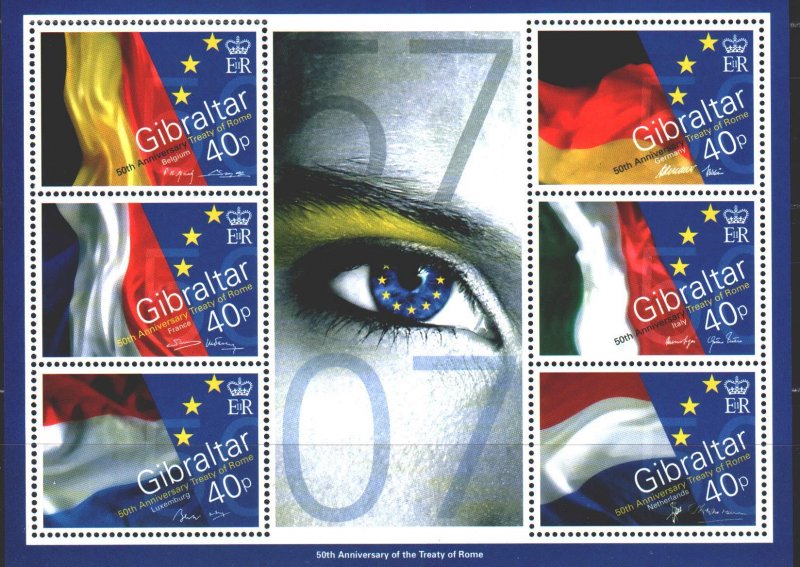 Gibraltar. 2007. bl77. 50 years Treaty of Rome. MNH.