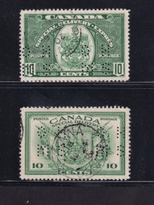 Canada, Scott E7 and E10, Both Type O, Used, VF, Perf. Official Special Delivery