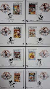 Disney - Bhutan 1989. - Film posters 8x ** MNH Block x8