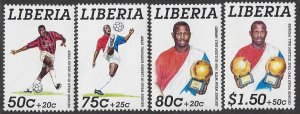 Liberia  # B31-34a MNH set, Soccer player George Weah, issued 1995