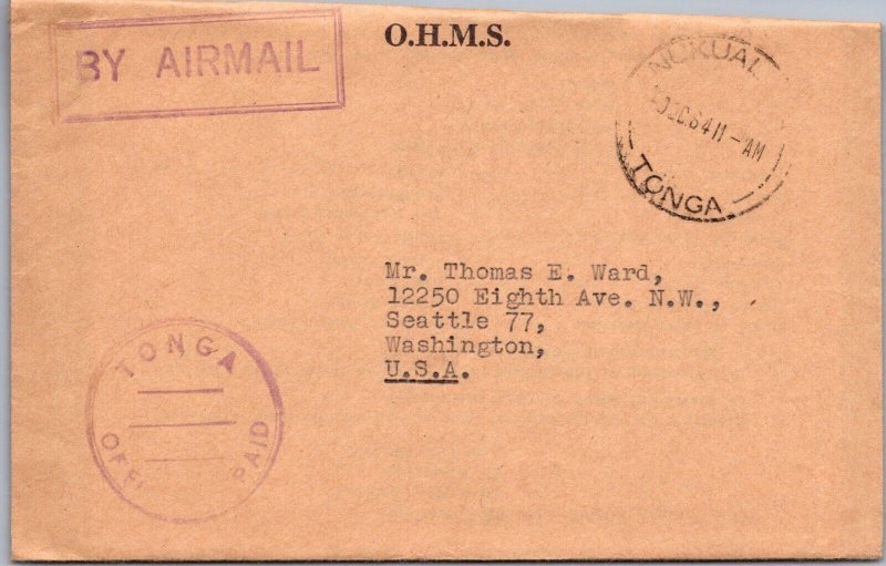 Tonga 1964 - Airmail - OHMS - Nukual - F68957