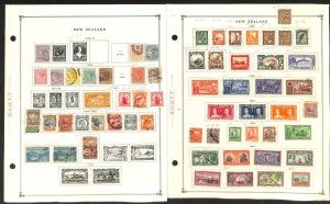 New Zealand Stamp Collection on 42 Scott International Pages, 1855-1975 (CQ)