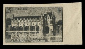 France, 1900-1950 #496 (YT 611) Cat€61, 1944 Chenonceaux, imperf. sheet mar...