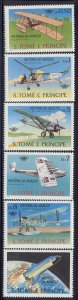 St Thomas & Prince Is. - 1979 MNH set of 6 history of aviation #528-33 cv 10.05
