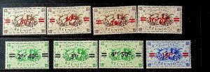 REUNION Sc 240-47 NH ISSUE OF 1945 - OVERPRINTS