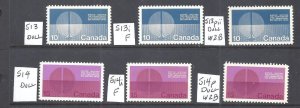 Canada # 513/514p MINT NH UNITED NATIONS SELECTION BS14395-13