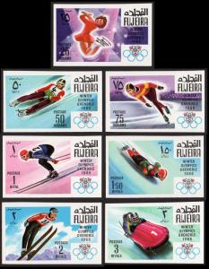 Fujeira Mi #214B-220B set/7 mnh - 1968 Winter Olympics Grenoble - imperf