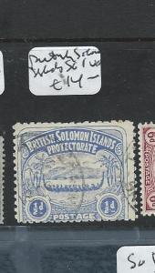 BRITISH SOLOMON ISLANDS (PP2908B) LARGE CANOE BOAT 1/2D SG 1  VFU