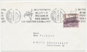 Cover / Postmark Spain 1977 European Athletics Indoor Championships San Sebastia