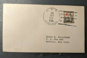 1931 USS Widgeon at Pearl Harbor, Hawaii Navy Cover to Buffalo, New York