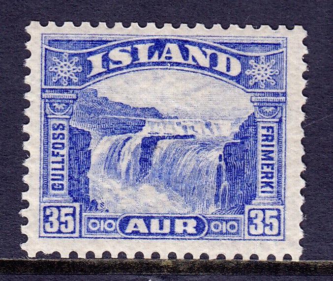 ICELAND — SCOTT 172 — 1931 35a GULLFOSS WATERFALL ISSUE — MH —SCV $25.00