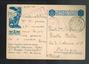 1942 Italy Fieldpost Submarine Postcard Navy cover to Bologna U boat