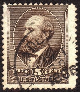 1882, US 5c, Garfield, Used, Sc 205