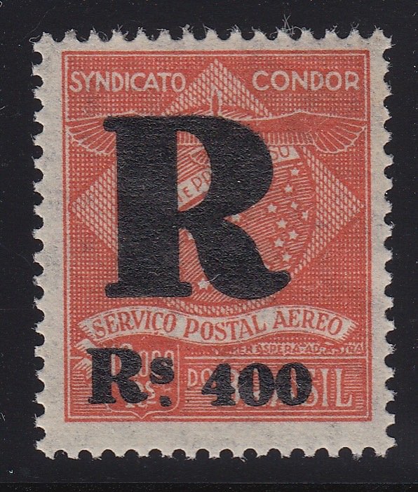 Brazil 1930 400r on 10,000r Syndicato Condor Registration. VLM Mint. Scott 1CLF1