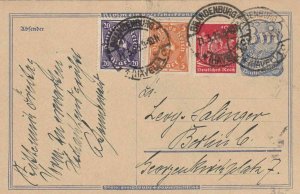 WEIMAR REPUBLIC 1920 - 23 MULTI STAMPS POST CARD  REF 6524