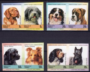 Tuvalu Nukulaelae 1985 Sc#35/38 DOGS 4 pairs IMPERFORATED  (8) MNH