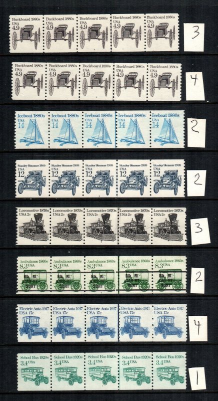 United states 8  plate number line pair coils  MNH