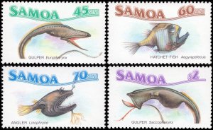 Samoa 1987 Sc 692-695 Fish Gulper Angler Hatchet Fish CV $4.05