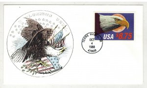 1988 EXPRESS MAIL #2394 HIGH VALUE $8.75 EAGLE HANDPAINTED SCARCE OLD JOHN'S