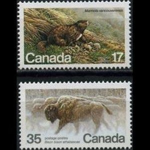 CANADA Sc# 883-884  ENDANGERED WILDLIFE Marmot & Bison  1981  MNH