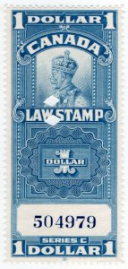 (I.B) Canada Revenue : Law Stamp $1 (1935)