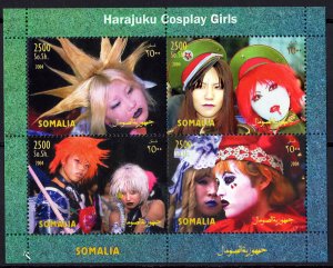 Somalia 2004 JAPANESE POP-CULTURE HARAJUKU COSPLAY GIRLS Sheetlet (4) MNH