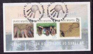 Norfolk Is.-Sc#822- id9-used sheet on piece-Quota International-2004-